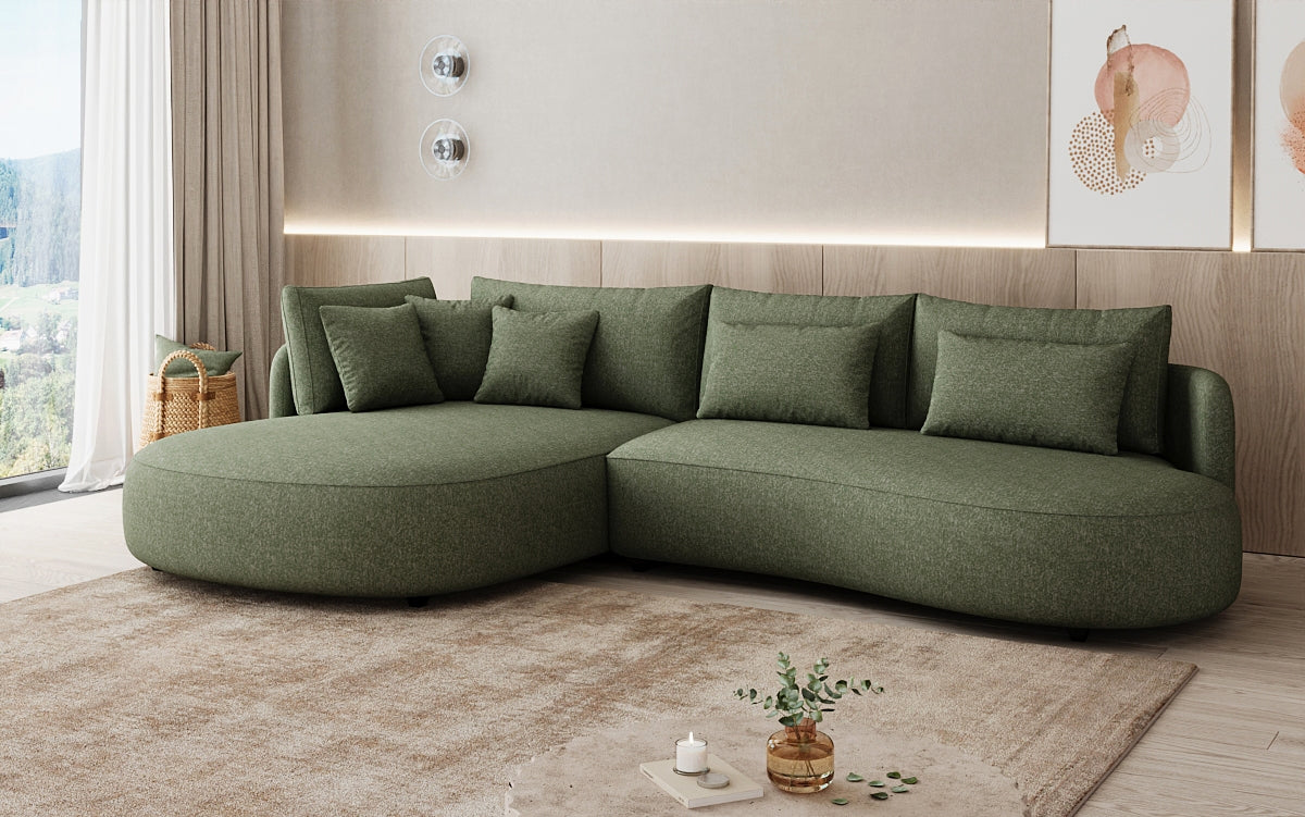 Designer corner sofa Ando Mini in textured fabric