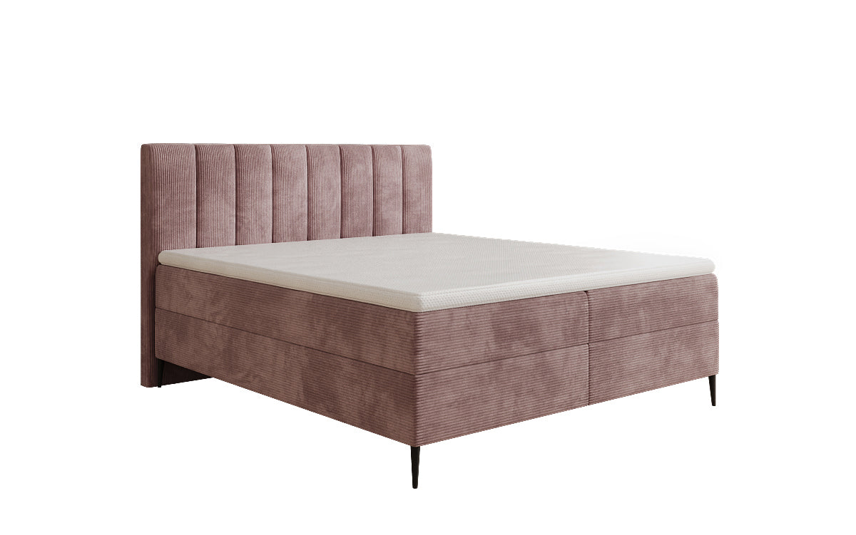 Lucca box spring bed in Corduroy with storage and legs
