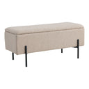 Lora Bouclé Beige Bench with Storage