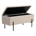 Lora Bouclé Beige Bench with Storage