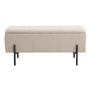 Lora Bouclé Beige Bench with Storage