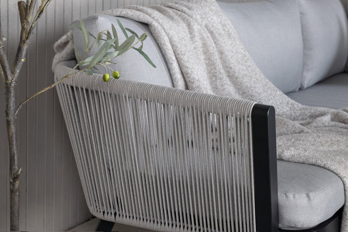 Garten Loungeset Lindsay - Wahlweise in Schwarz/Grau oder Weiß/Grau