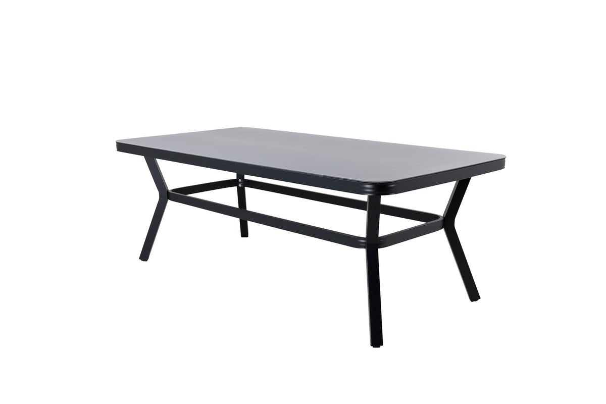 Garden table Amaré - a combination of matte glass top and aluminum frame
