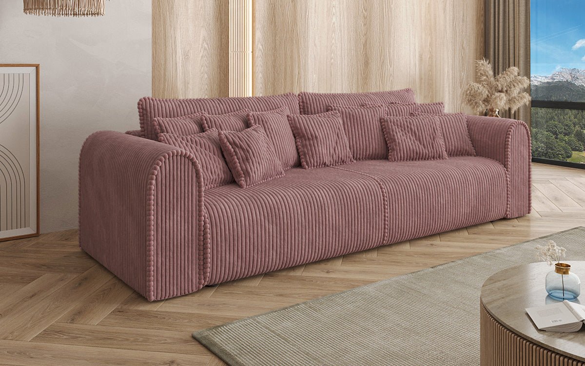 Designer Sofa Big Buddy 3-Seater with Sleeping Function and Storage in Wide Corduroy