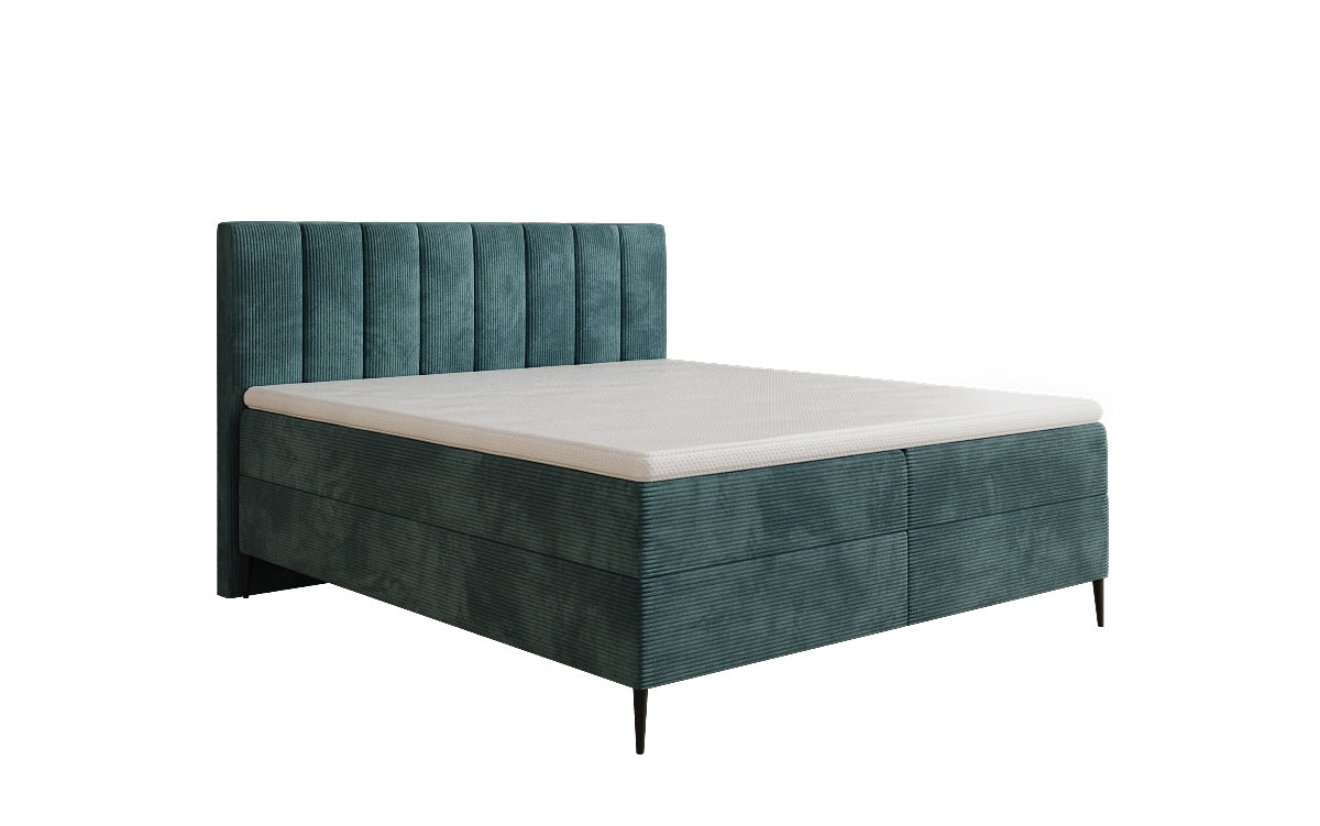 Lucca box spring bed in Corduroy with storage and legs