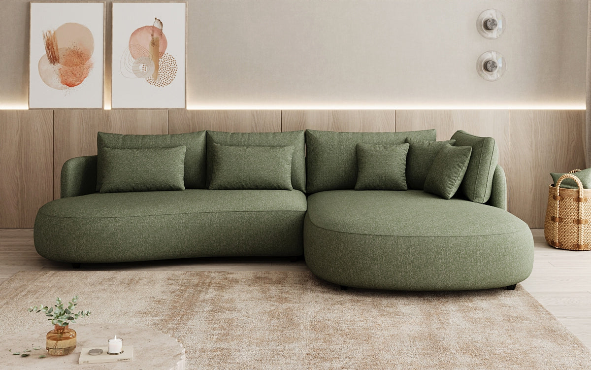 Designer corner sofa Ando Mini in textured fabric