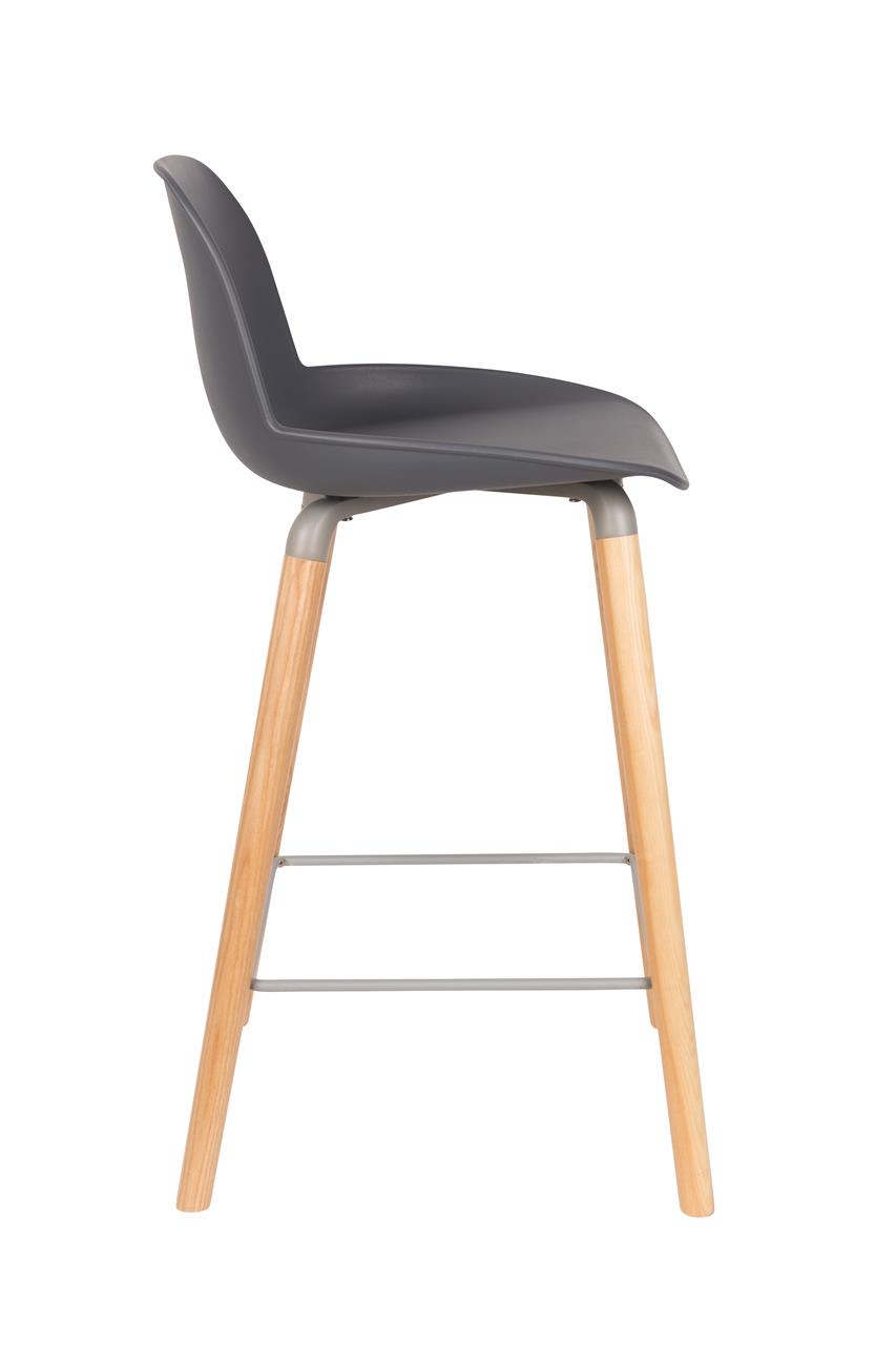 Bar stool Albert Kuip set of 2 – made of polypropylene plastic in Gray