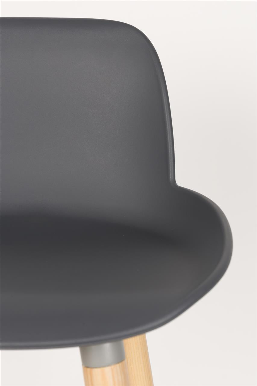 Bar stool Albert Kuip set of 2 – made of polypropylene plastic in Gray