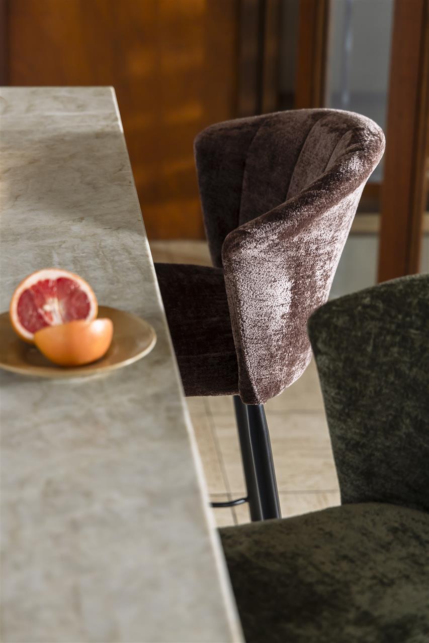 Georgia Purple bar stool set of 2 – made of chenille in Lilac
