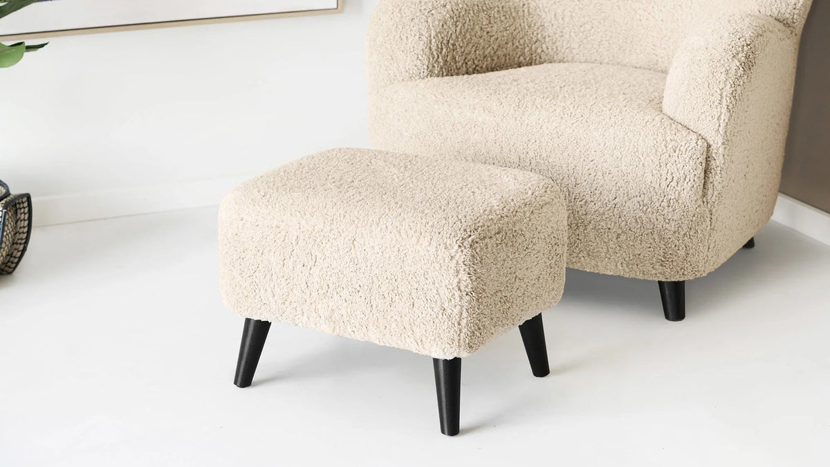 Side stool Lumi - with black metal legs