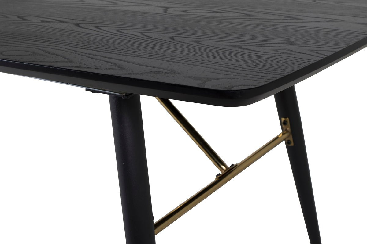 Dining table Ilyra - elegant brass details and wood look