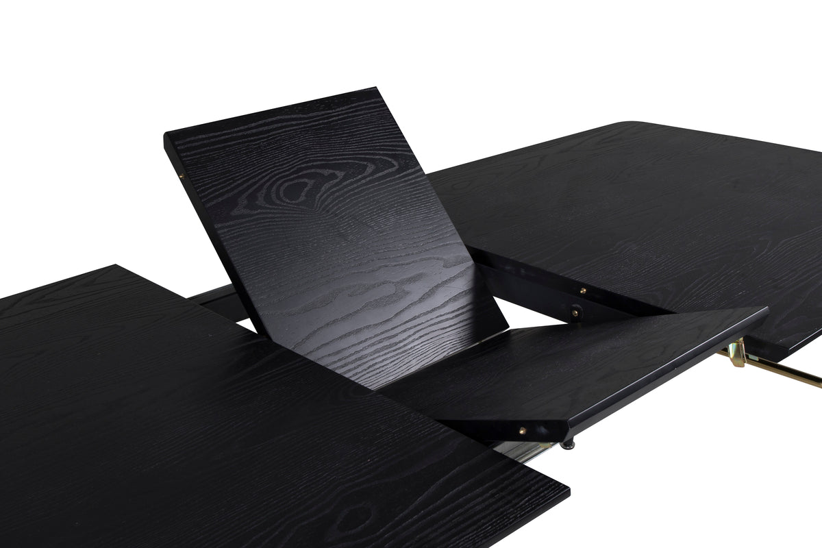 Dining table Ilyra - elegant brass details and wood look