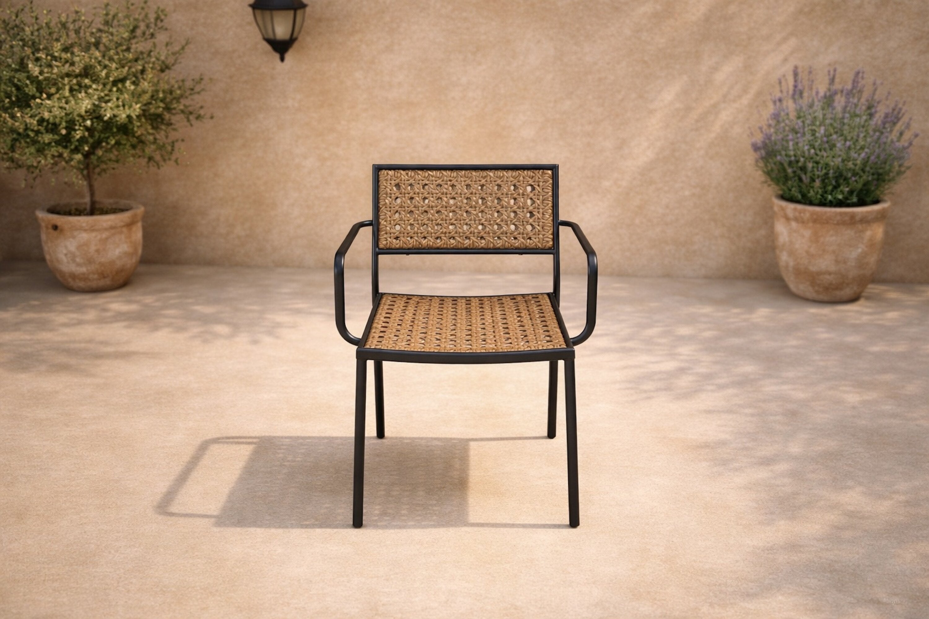 Set of 4 - Garden Chair Marave made of Rattan including Cushion