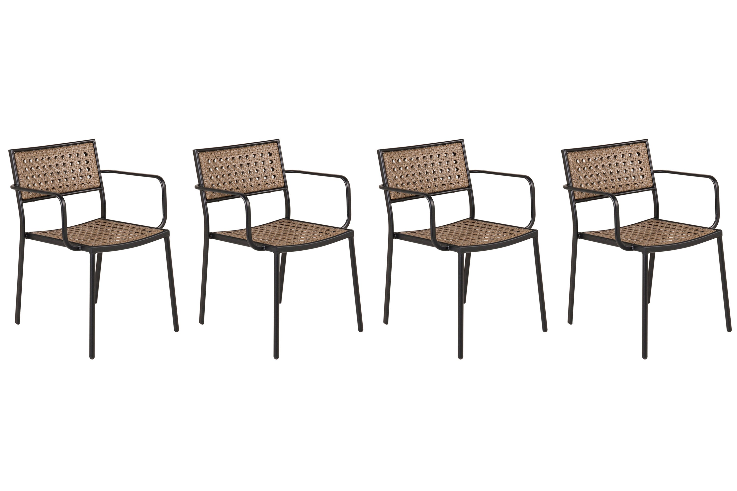 Set of 4 - Garden Chair Marave made of Rattan including Cushion