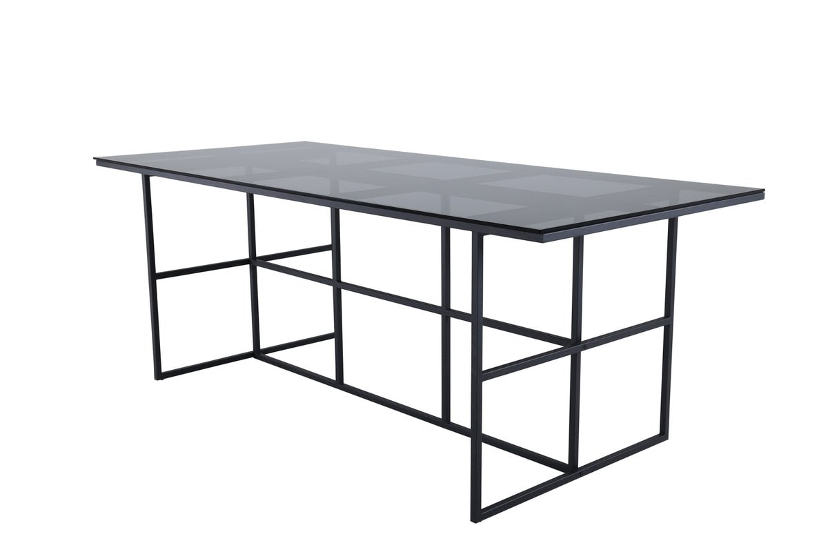 Esstisch Life - rechteckiger Esstisch in Schwarz aus Stahl und Glas