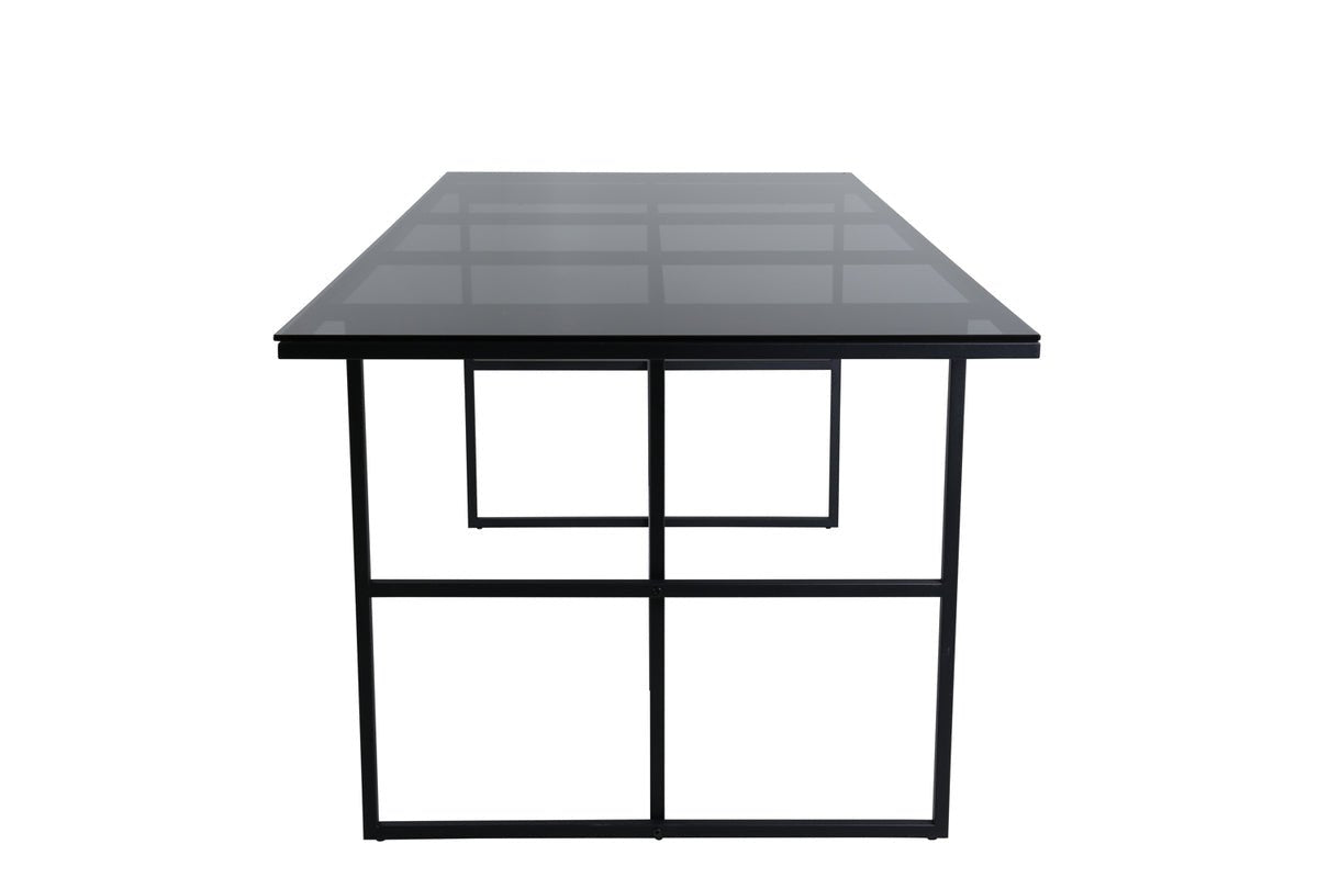 Esstisch Life - rechteckiger Esstisch in Schwarz aus Stahl und Glas