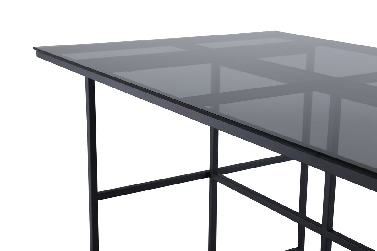 Esstisch Life - rechteckiger Esstisch in Schwarz aus Stahl und Glas