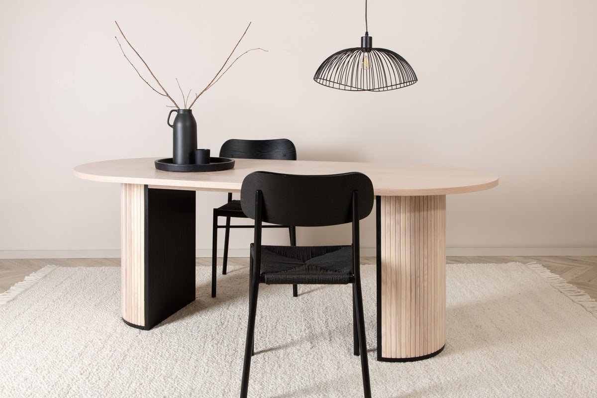 Dining table Moani - with sturdy frame in ribbed design
