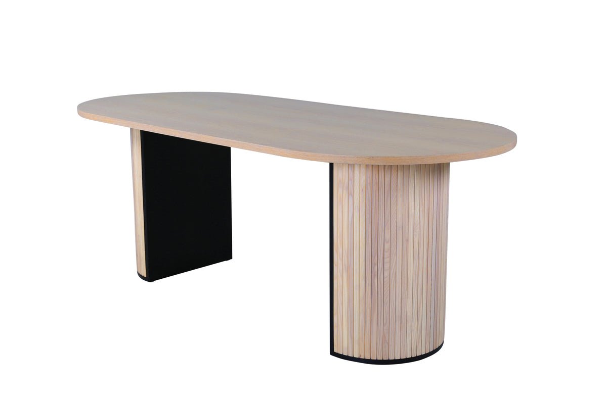 Dining table Moani - with sturdy frame in ribbed design