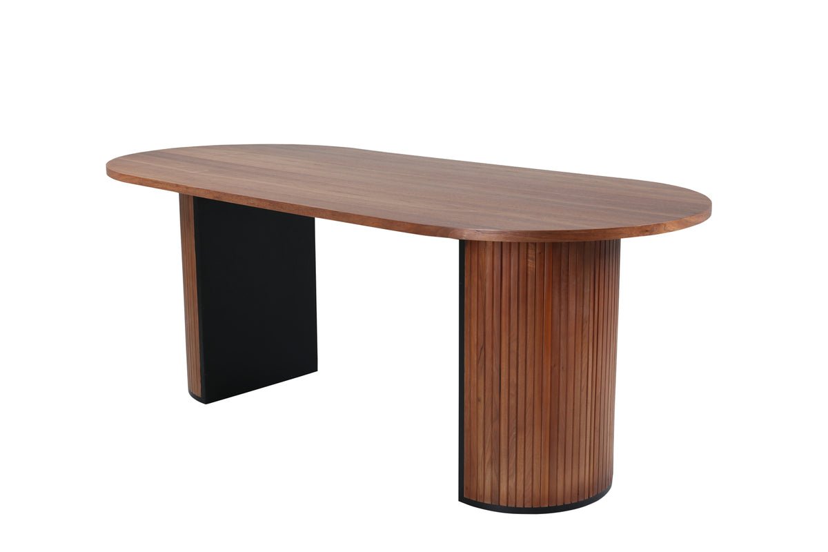 Dining table Moani - with sturdy frame in ribbed design