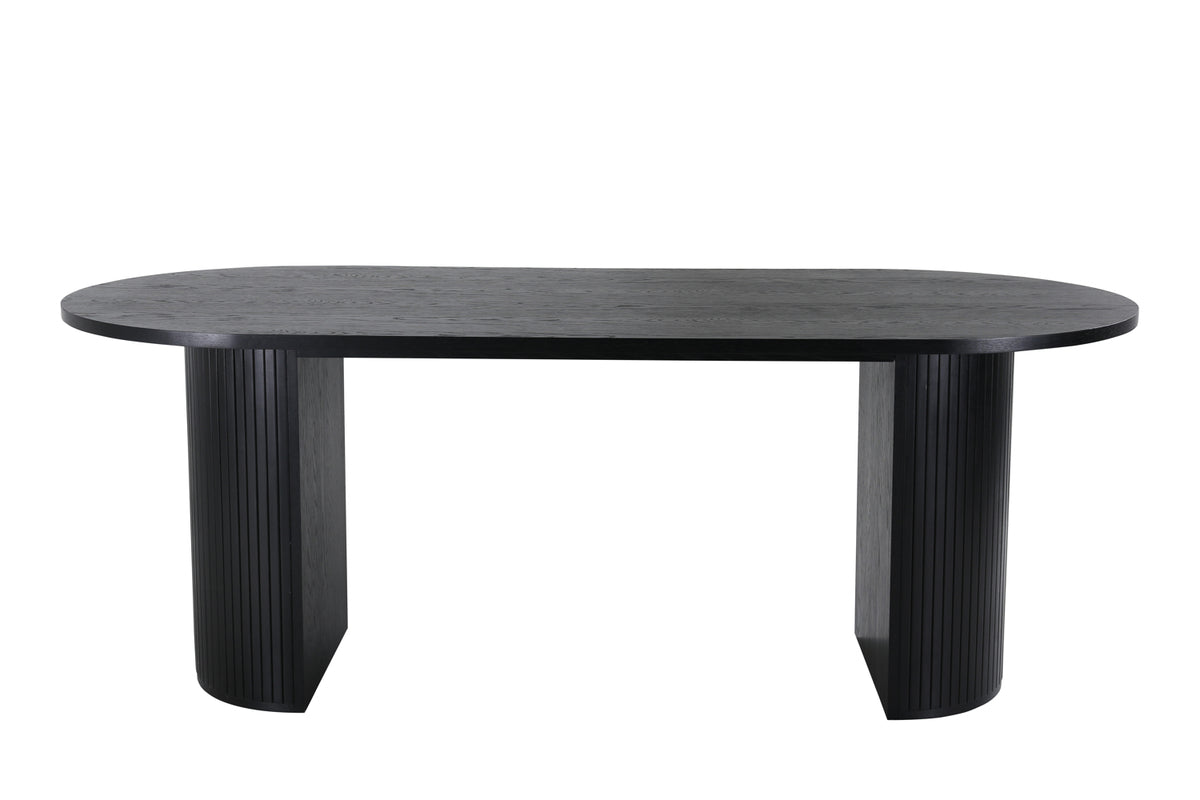Dining table Moani - with sturdy frame in ribbed design