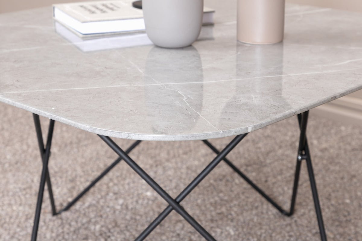 Coffee table Tango - with tabletop made of marble glass