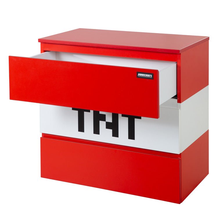 Minecraft dresser "TNT Box" – with LED lighting & 3 drawers
