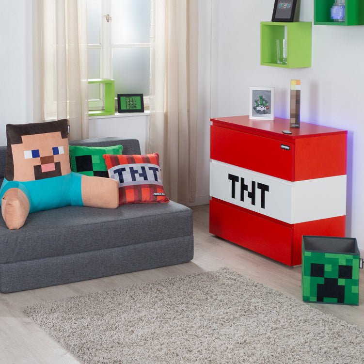 Minecraft Reading Pillow "Steve" – Relaxation Pillow with Back & Arm Support