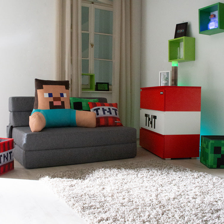 Minecraft fold-out sofa "SleepCube" – foldable & matching the children's bed