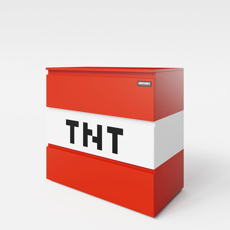 Minecraft dresser "TNT Box" – with LED lighting & 3 drawers