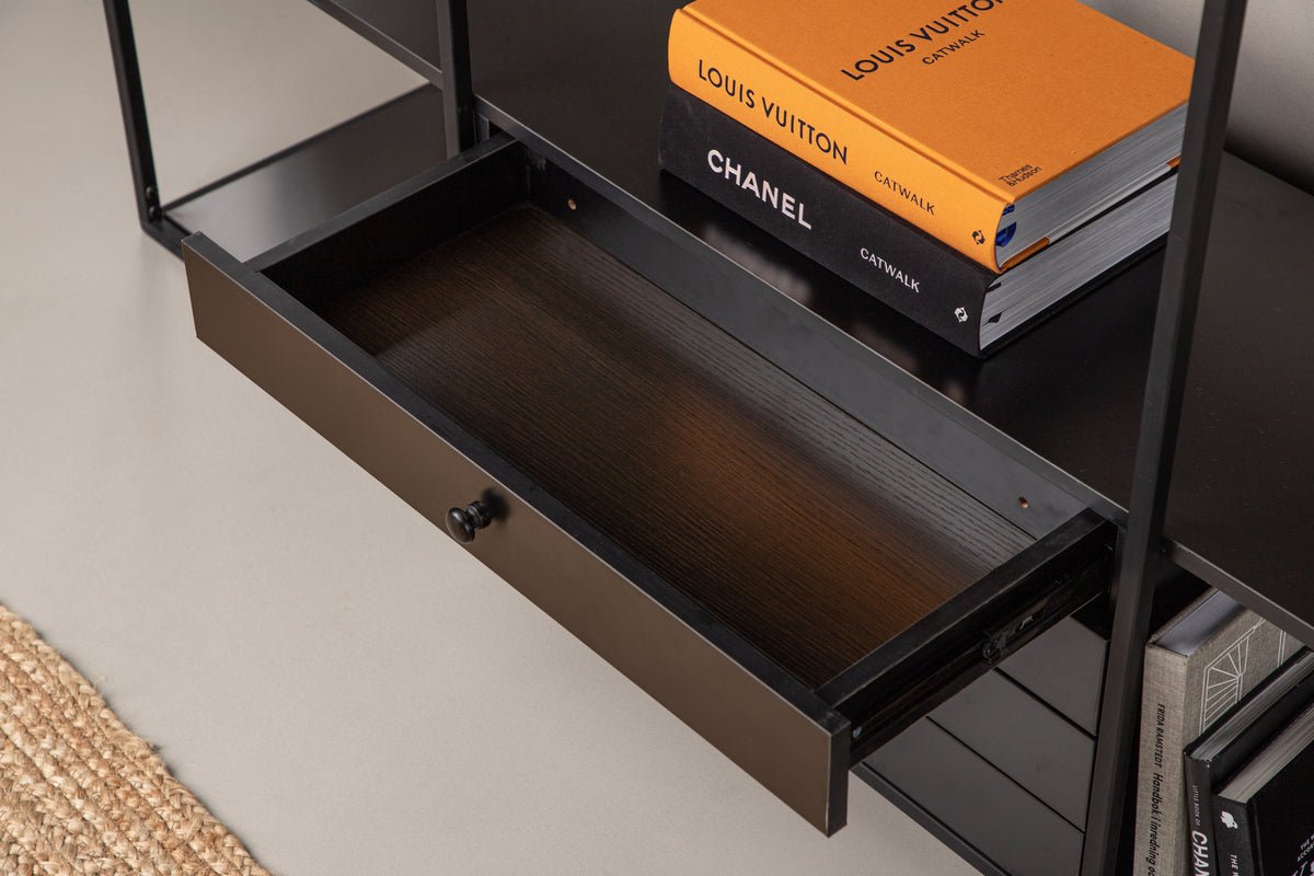 Regal Ravello – 150 cm, Black, Modern Industrial Skandi