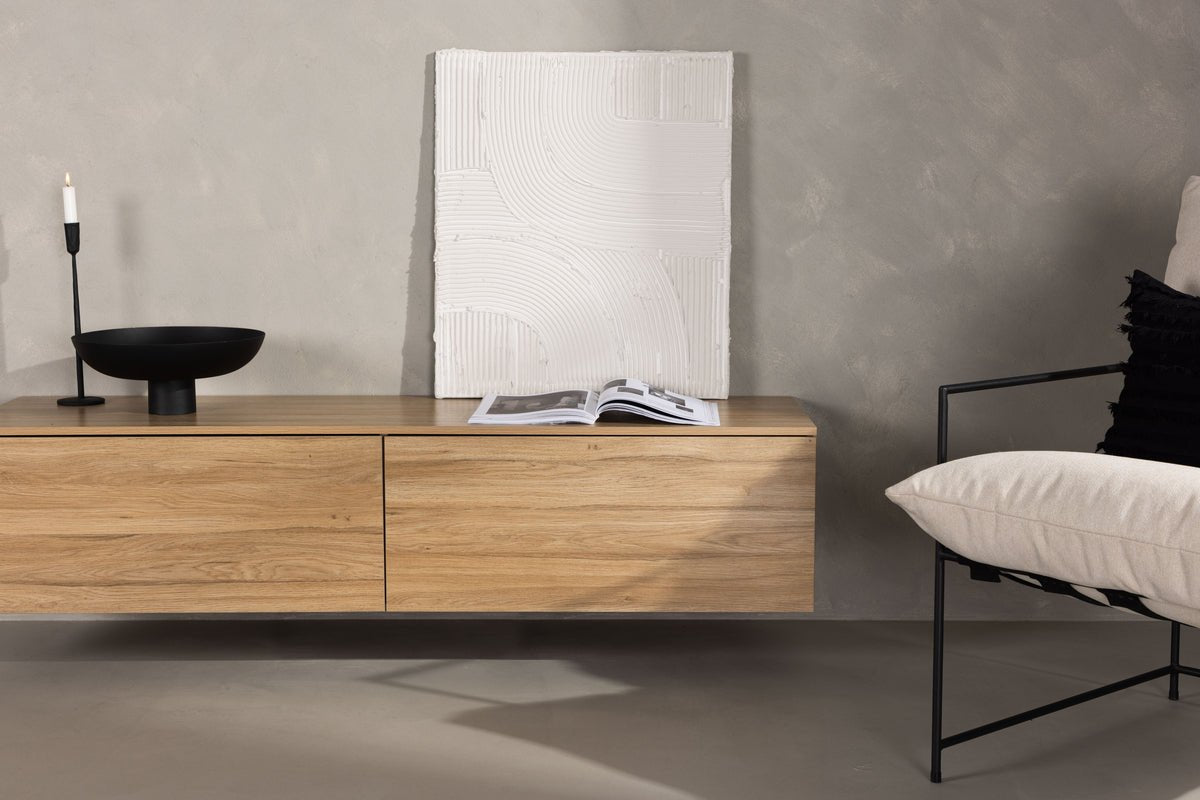 TV lowboard Valborg – walnut veneer in natural look