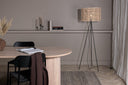 Stehlampe Diana – Schwarzes Gestell mit Rattan Lampenschirm