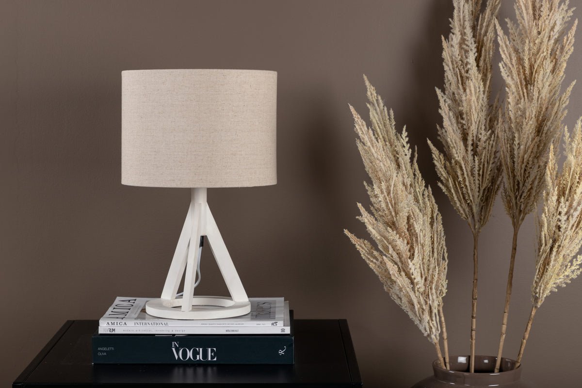 Table lamp "Nora" – Stylish tripod with a lampshade made of linen