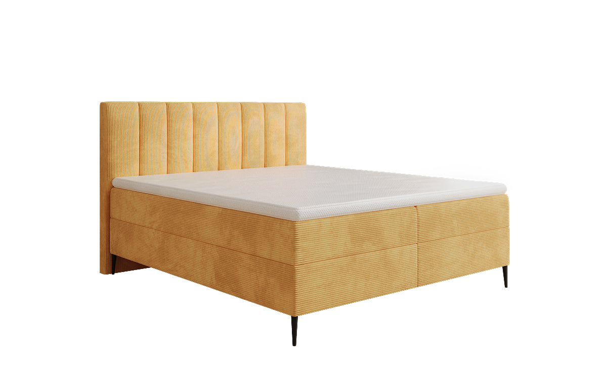 Lucca box spring bed in Corduroy with storage and legs