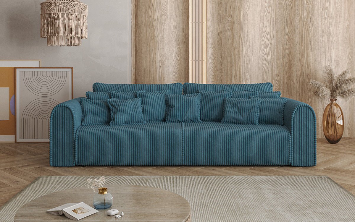 Designer Sofa Big Buddy 3-Seater with Sleeping Function and Storage in Wide Corduroy