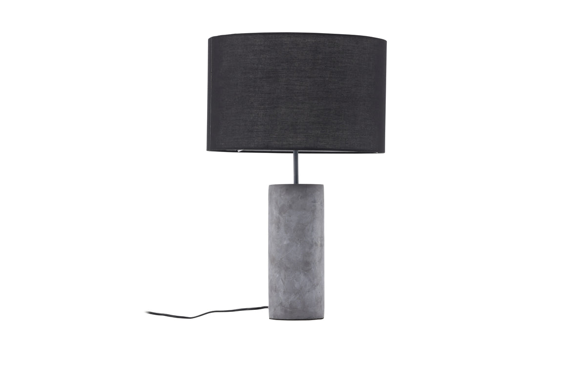 Table lamp "Siv" – concrete base & black fabric shade