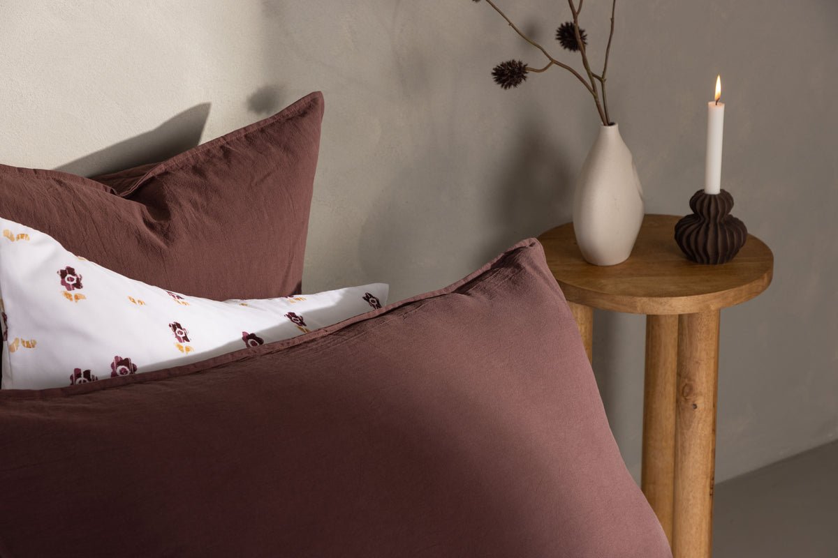 Cushion cover Hygge - 50x90 cm in Brown, Beige and White made of 100% cotton