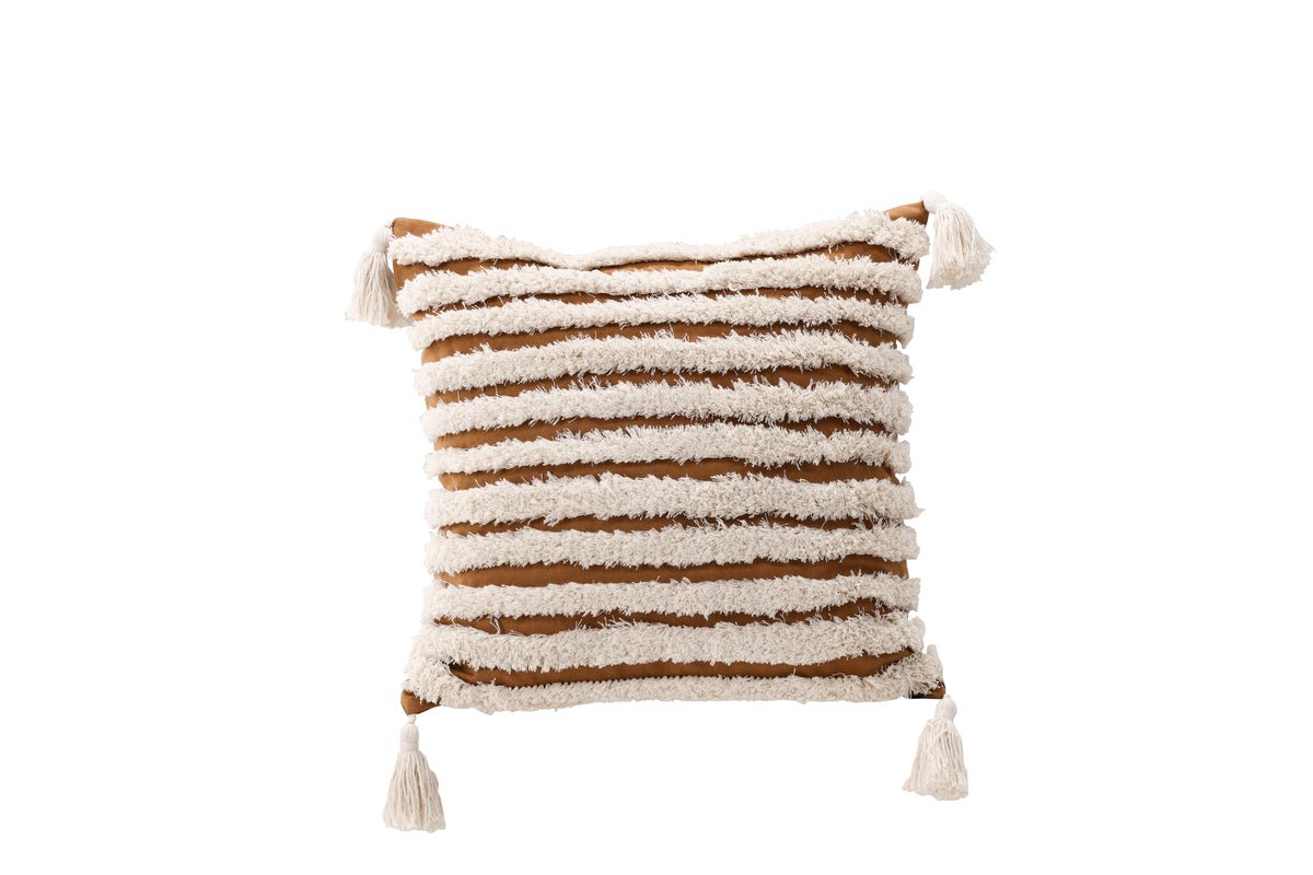 Cushion Cover Estilo - 45x45 cm with White-Brown Pattern
