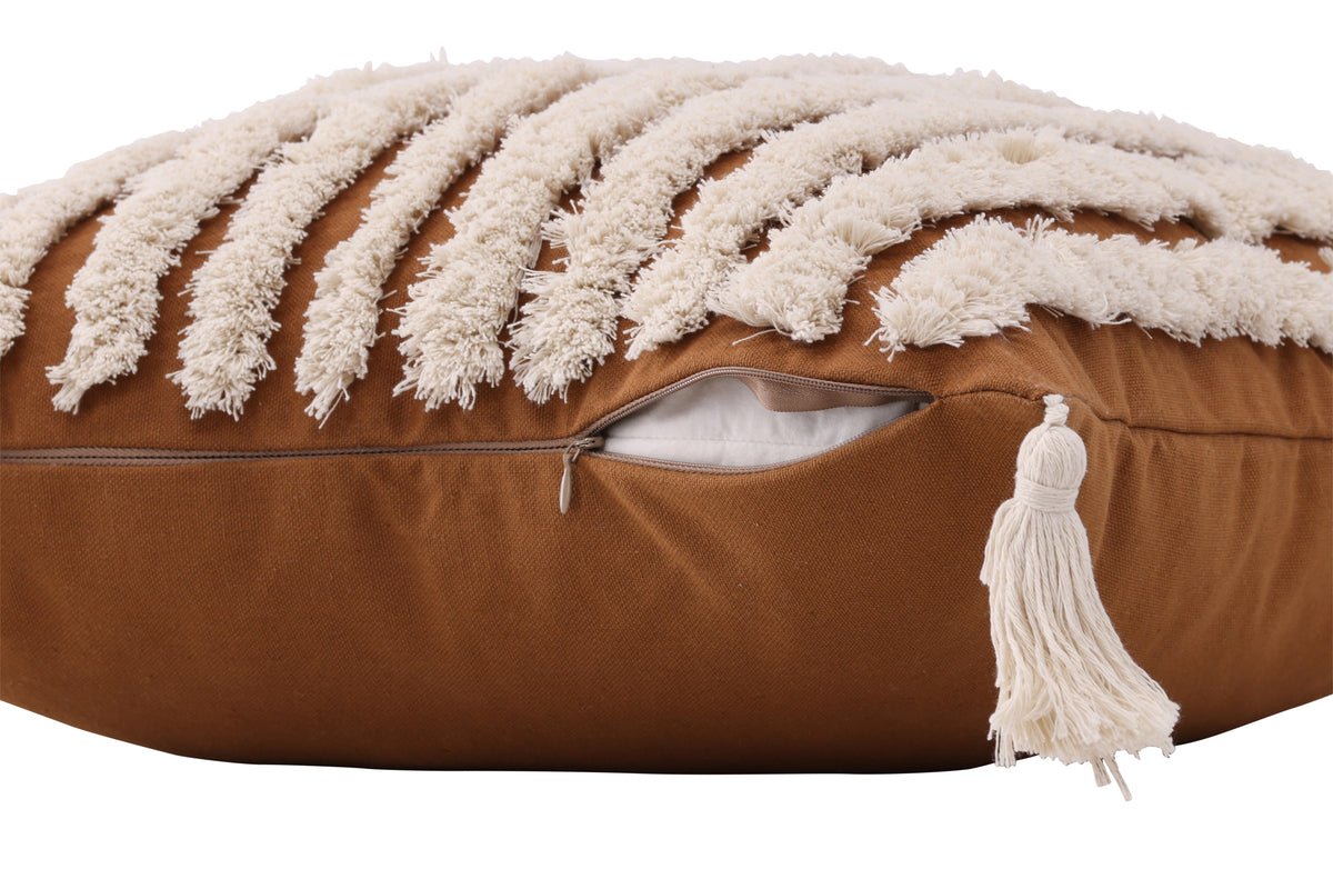 Cushion Cover Estilo - 45x45 cm with White-Brown Pattern