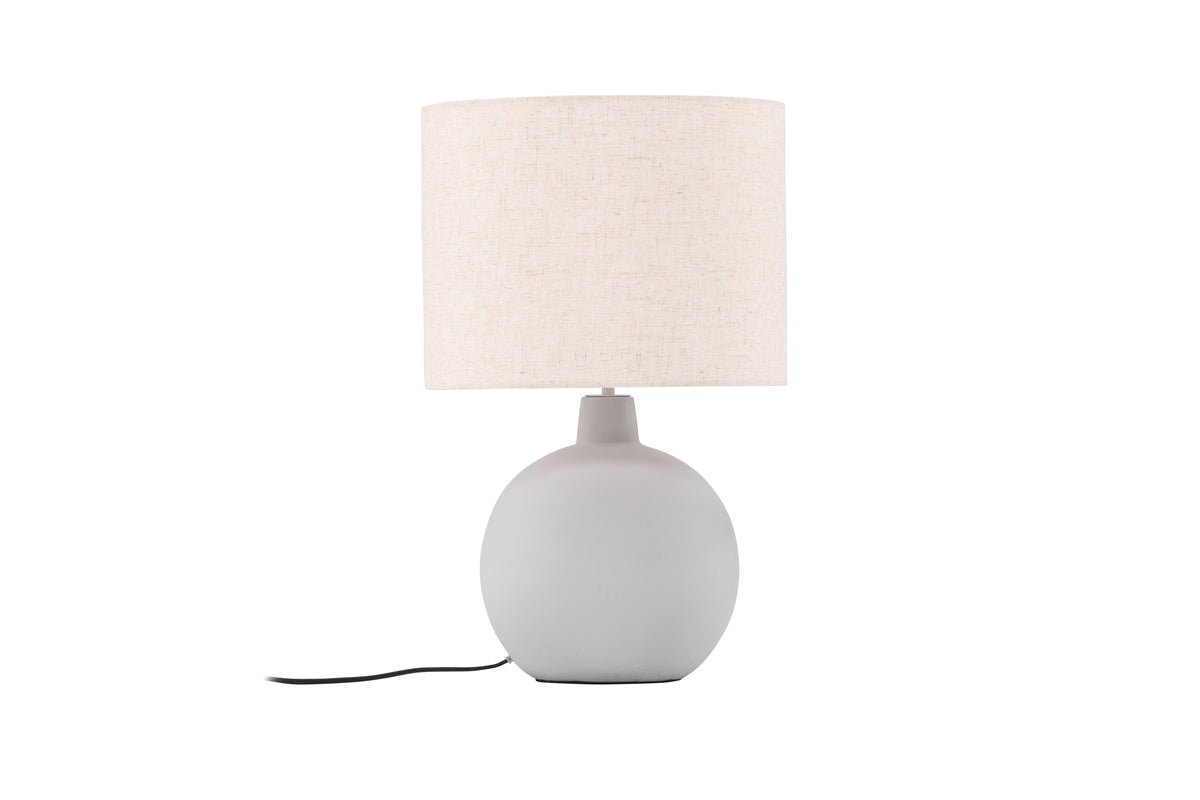 Table lamp "Lelin" – Elegant concrete base with light linen shade