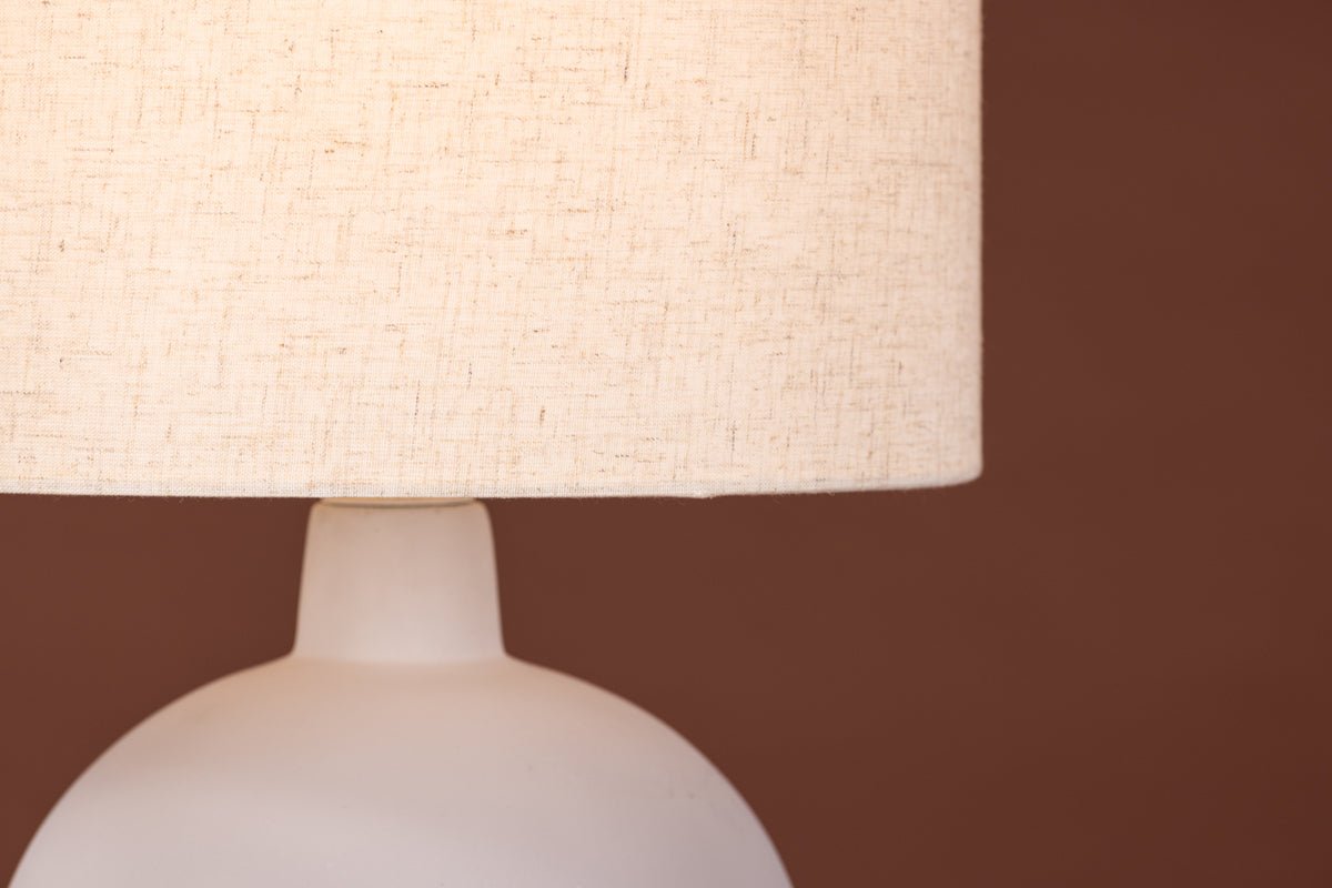 Table lamp "Lelin" – Elegant concrete base with light linen shade