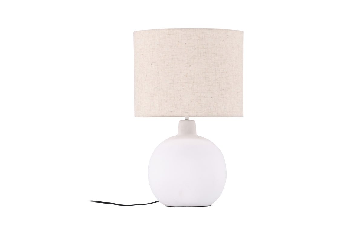 Table lamp "Lelin" – Elegant concrete base with light linen shade