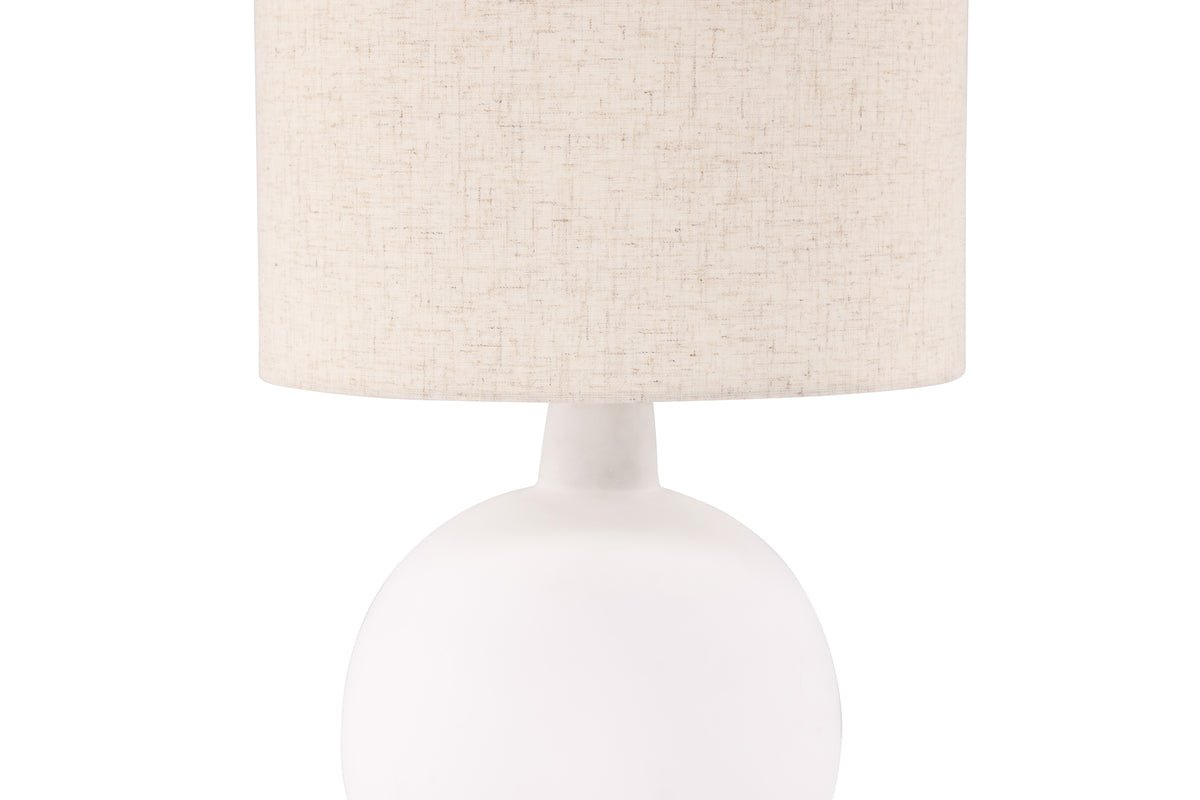 Table lamp "Lelin" – Elegant concrete base with light linen shade