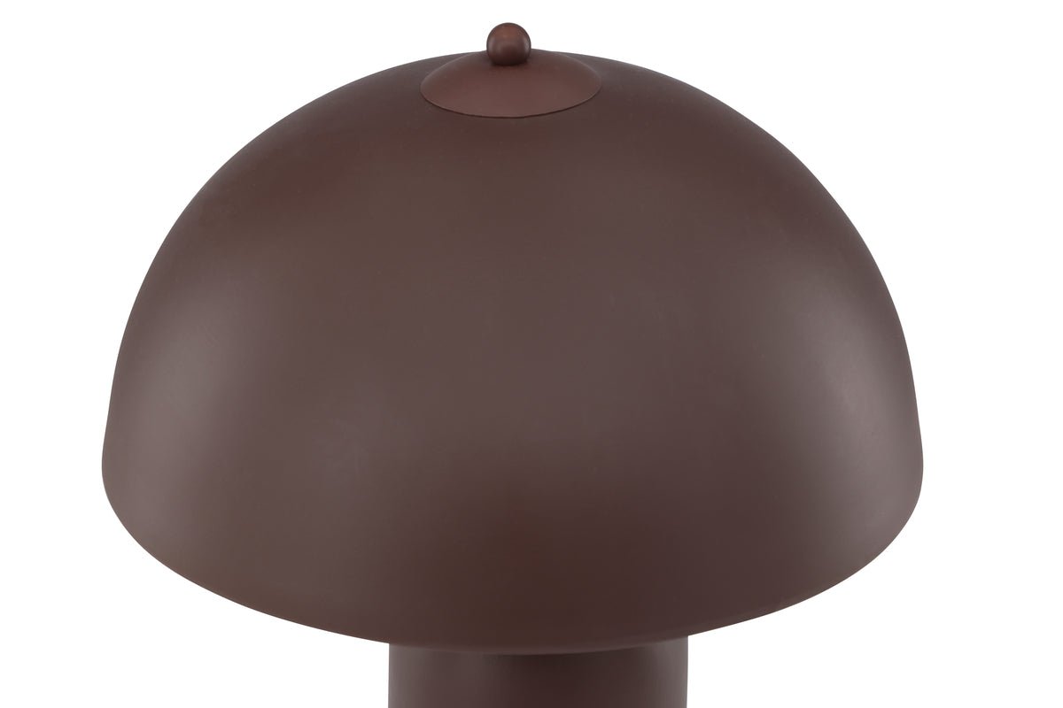 Table lamp "Terranova" – Brown stone-crafted elegance with round shade