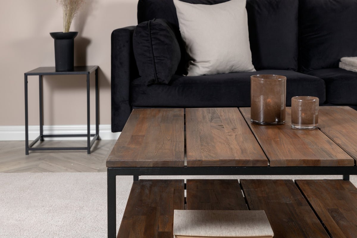 Coffee table Quarti - Teak wood meets steel