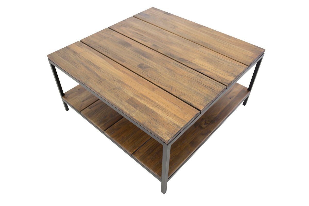 Coffee table Quarti - Teak wood meets steel
