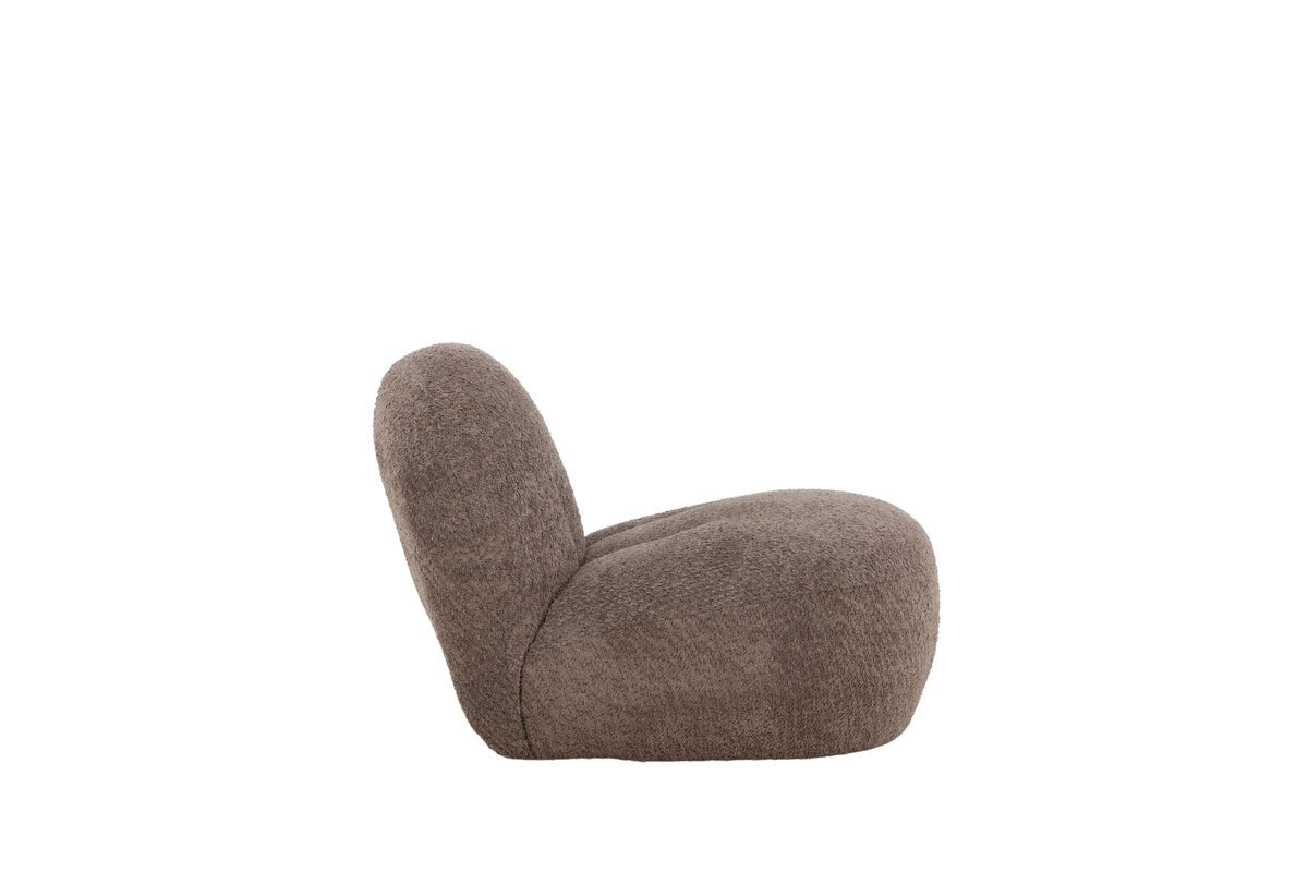 Designer lounge armchair Almvik – Bouclé Brown