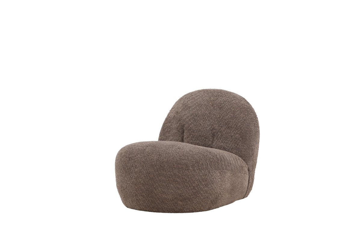 Designer lounge armchair Almvik – Bouclé Brown