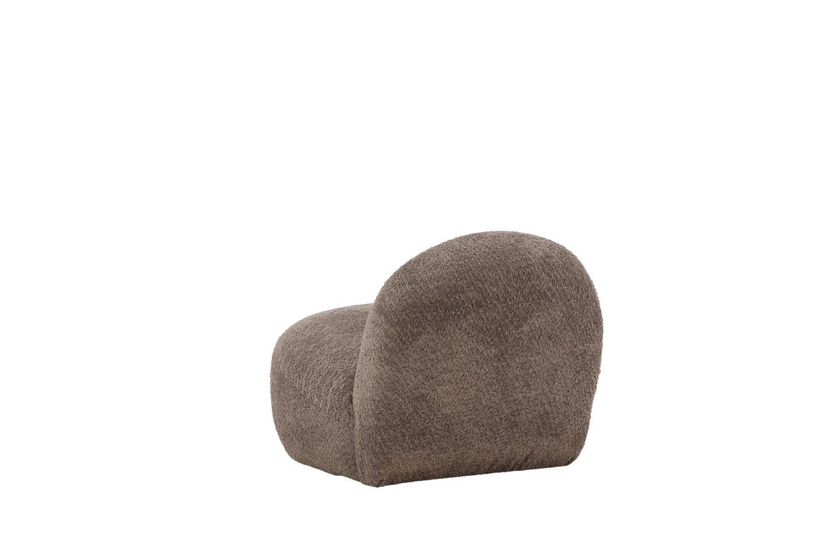 Designer lounge armchair Almvik – Bouclé Brown